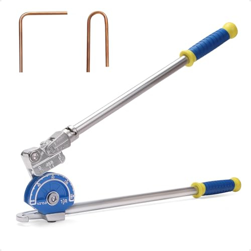 iCrimp 1/2 Tubing Bender, Roller 180° Heavy Duty Tube Bender, No-Cross Handles, 1-1/2 Bend Radius, for Soft Copper, Aluminum, Stainless Steel Fuel & HVAC Pipe (1/2)