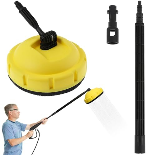 OSALADI Limpiador De Superficies De Alta Presión Hidrolavadora para Automóvil con Diseño Giratorio y Mango Largo para Lavado De Coches, Patios y Suelos