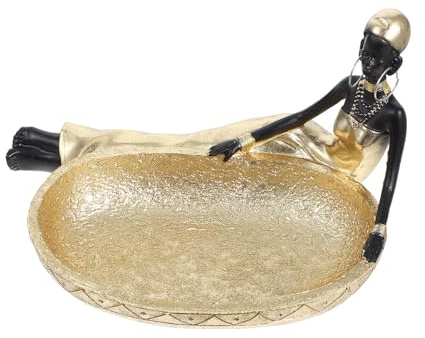 Angoily Bandeja para Joyas Estilo Africano Soporte Vintage para Anillos y Baratijas Organizador Práctico para Oficina y Hogar Decoración Étnica 1 Pieza