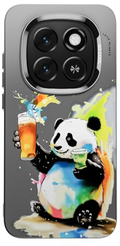 YUXING Fodral till Xiaomi Redmi Note 15 Pro 5G med blomma djur graffiti konst mönster design svart baksidesskydd smal tunn stötsäker stötfångare skyddsfodral, panda