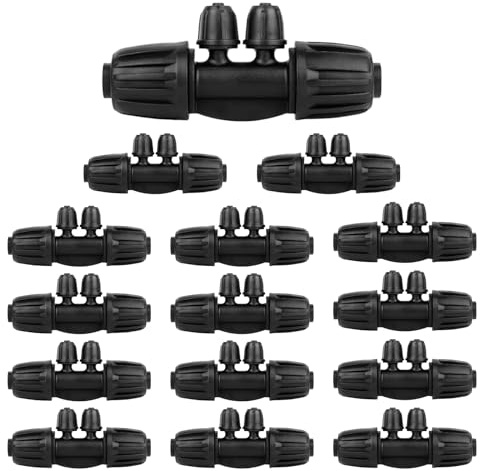 Wzzy Gurden 15 pezzi Irrigazione Giardino Barbed Tee Connettore T Tubo Da Giardino Tubo Acqua Connettore Barbed Tee, 16 mm fino a 4/7, Tubo di Irrigazione Anti Drop Qualità Raccordi per Irrigazione