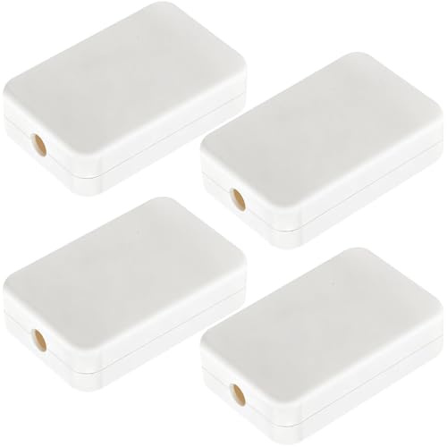 Set of 4 Junction Box Mini 55 x 35 x 15 mm Junction Box Small Surface-Mounted Box White Junction Box Flat ABS for Electronics Projects PCB Housing