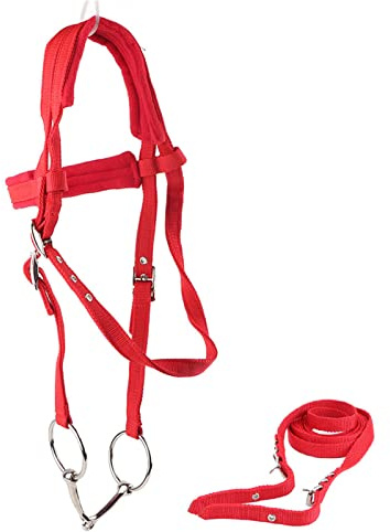 Yctze Hästträns, 25x22x12 Träns Headstall med Dubbeldäcksdesign, Tjockt Kuddspänne Justerbart Avtagbart, Idealiskt för Huvudkontroll