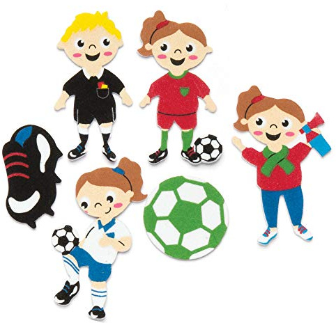 Baker Ross AR505 Football Foam Stickers (Pack of 120), Asst Colours