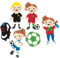 Baker Ross AR505 Football Foam Stickers (Pack of 120), Asst Colours