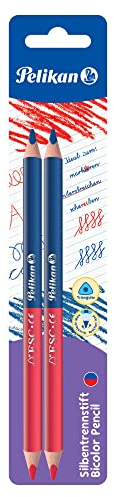 Pelikan 811118 Buntstifte (Dick, Dreieckig) Rot und Blau, 2 Stück (1er Pack)