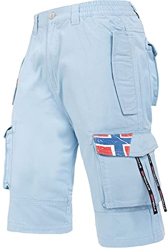 Nebulus Herren Cargo Short BOODY, Sommer Hose, Herren mit 6 Taschen, hellblau - M