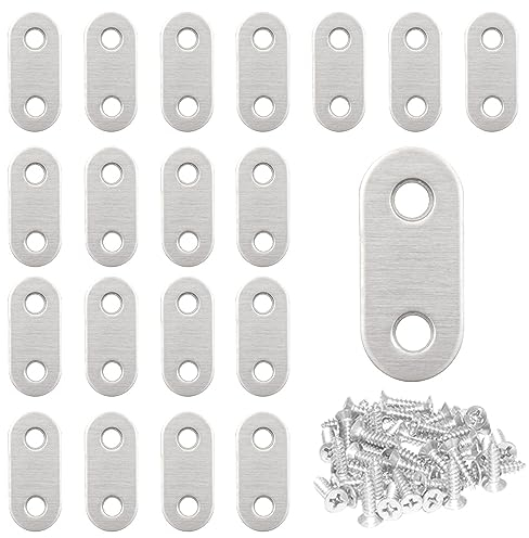 CEEYSEE 20 Pezzi Staffe Piatte Angolari 36 × 16 mm In Acciaio Inox Con 40 Viti In Acciaio Inox Per Il Fissaggio Di Legno, Mobili, Tavoli, Sedie, Porte, Finestre (Y36)