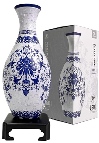 Pintoo 3D Puzzle Vase for Adults – Indigo Age, 160 Pieces, DIY Unique Flower Vase, Home Decor & Creative Gift [S1032] (Classic)