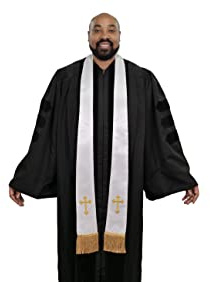 CLERKMANS Unisex Adult Clergy Stole – Embroidered Church Crosses – 90” Long, Fits All Body Types, 4 Colors Available