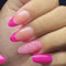 24 Stück Mandel Nägel Zum Aufkleben Kurz, Nude Rosa French Künstliche Fingernägel Glitzer Acryl Kunstnägel, Oval Full Cover Natürliche Press on Nails für Frauen Mädchen Nagelkunst Dekoration