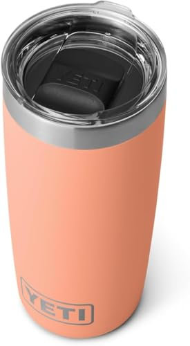 YETI Rambler 10 oz (295 ml) Tumbler with Removable Magslider Lid, Stainless Steel Vacuum Insulated Coffee Cup, Lowcountry Peach