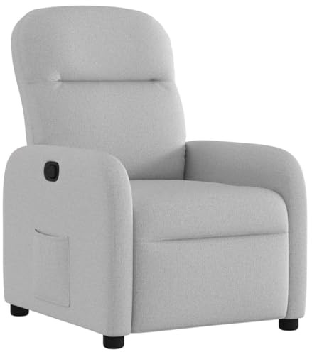 vidaXL Fauteuil inclinable Gris Nuage Tissu, Fauteuil, Fauteuil inclinable TV, Poussette, Fauteuil inclinable pour Personnes âgées, Fauteuil canapé