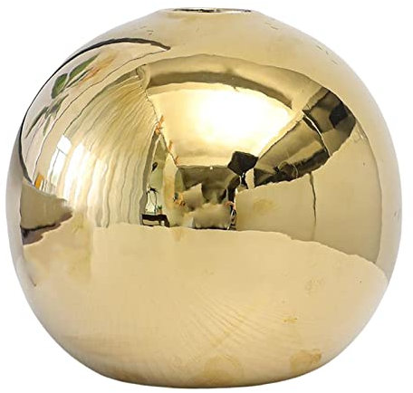 Vaso per fiori in ceramica galvanizzata dorata con sfera decorativa M 11 x 10,5 cm