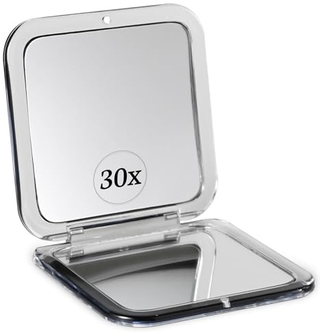 Specchio compatto quadrato 30X (nero)