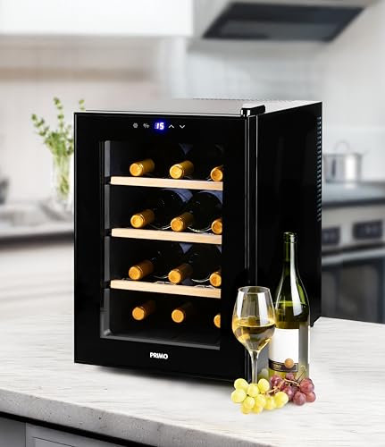 PRIMO PR190WK Cave à Vin – 12 Bouteilles – Classe F – Pose Libre - Noir
