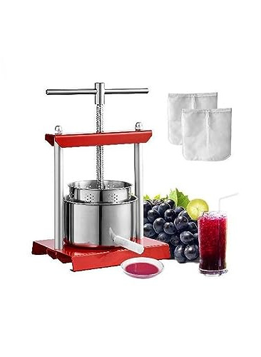 Prensa Manual de frutas de 2L, 3L, 6L, exprimidor Manual de acero inoxidable for el hogar, Extractor de jugo de verduras y sidra for cocina casera para el trabajo(2XL)
