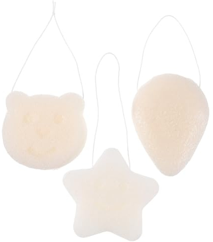 Sewroro 3 Stück-pack Gesichtsreinigungsschwämme Weich Hautfreundlich Vielseitiger Peeling Schwamm für Gesicht und Körper Leicht Wasseraufnahmefähig für Zuhause und Reisen mit Praktischer