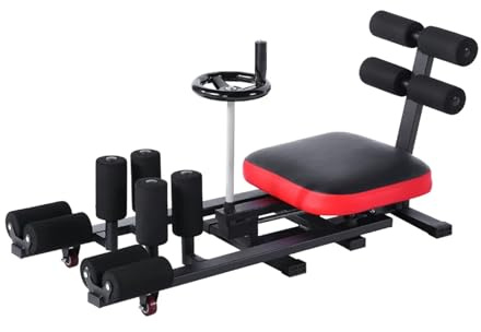 Professionell Bensträckare Med Hjul, Kraftig Stålram For Bensträckningsträningsmaskin, 0-210° Justerbar Stretchutrustning, 200 Kg Lastkapacitet(Black)
