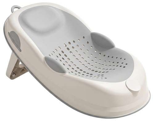 Sedile per vasca da bagno per neonati antiscivolo con supporto per bagnetto con supporto morbido per la colonna vertebrale e piedini pieghevoli