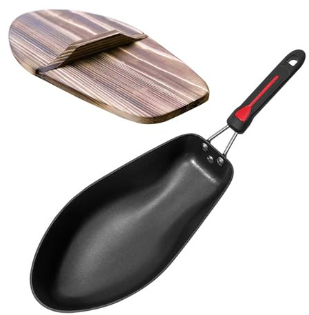 BOYANDM Sartén para pescado antiadherente 3D con de madera, diseño de calefacción uniforme para cocinas domésticas y amantes del pescado Sartén antiadherente