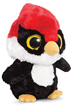 Aurora World 60379 - Yoohoo and Friends Woodee Specht Plüsch, 8 Zoll, schwarz/rot/weiß