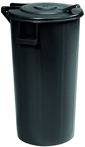 BIDONE IMMONDIZIA C/COP A CERNIERA Lt 80 NERO