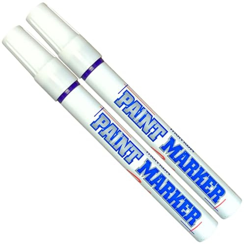Paint Markers Oil-Based Pen Permanent Waterproof Car Tire Tread Rubber Metal - 2 pcs (Purple)