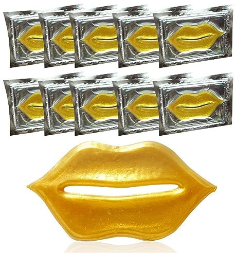 VERONNI 24K Gold Lip Mask -30 PCS Collagen Crystal Lip Masks Set Moisturizer Great Lip Plumper Mask for Dry Lip Hydrating Nourishing,Minizes Lip Fine Lines,Keep Lip Smoother and Soft