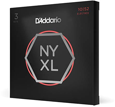 D'Addario NYXL1052-3P Electric Guitar Strings, 10-52, 3 Sets | NYXL electric guitar strings deliver enhanced tuning stability, greater strength, dynamic range, and bright tone.