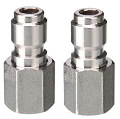Tool Daily Lot de 2 coupleurs de nettoyeur haute pression, prise à connexion rapide de 6,35 mm vers raccord NPT femelle de 6,35 mm, 5000 psi