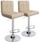 Leader Accessories Barhocker (2er-Set) Barstuhl mit Lehne stylischer Tresenhocker höhenverstellbar 62-83cm Drehstuhl 360 Grad Bezug aus Kunstleder Beige