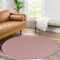 Teppium Moderner Kurzflor Teppich Wohnzimmer 200 cm Rund Rosa - Waschbarer Teppich Dichtere, Flauschig, Extra Weich und Einfarbig - für Schlafzimmer, Esszimmer oder Küche