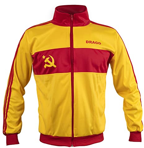 Ivan Drago herrjacka, sportjacka, retrojacka, dragkedja, Gul, S