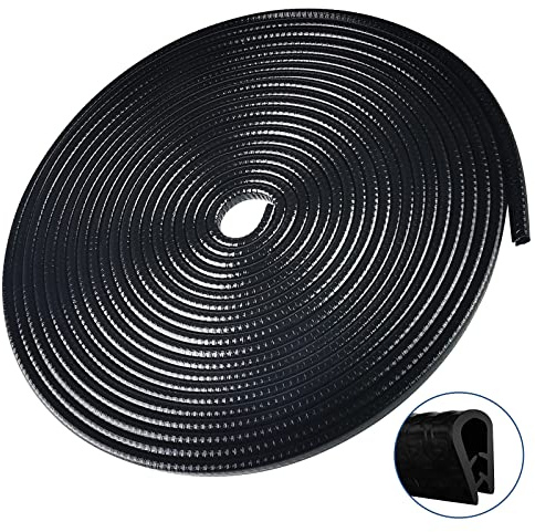 Uootach Protections Bord Portière, 10M Protecteur de Porte de Voiture Anti-Fuite, Protecteurs de Bord en Caoutchouc en Forme de U, Convient pour Voiture SUV MPV Portes, Coffre, Capot (Noir)