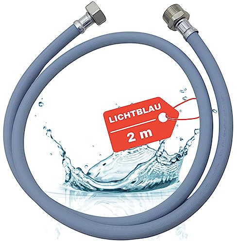 LICHTBLAU Prolongación de manguera 2m de entrada con rosca metálica Conexión para lavadora lavavajillas I 3/4 pulgadas I Prolongación para manguera de entrada de agua universal