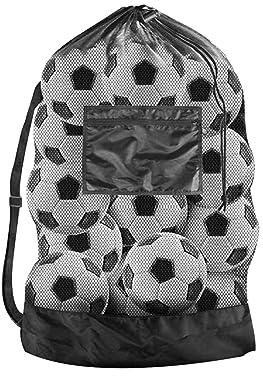 ATBUSS 1 extra große Ballnetztasche, Verstellbarer Schultergurt, Balltasche, Fußballausrüstungstasche, Basketball-Kordelzugtasche, für Rugby, Volleyball, Sportausrüstung (40 x 30 Zoll)