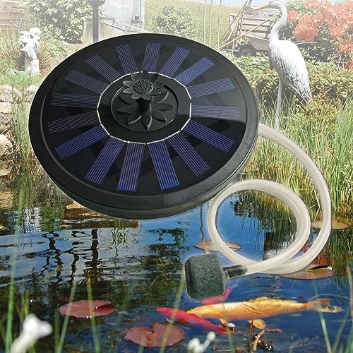Mauk® Solar Teichbelüfter 1,5W | Solarbetriebene Sauerstoffpumpe Oxydator inkl. Schlauch & Sauerstoffstein | Umweltfreundliche Teichbelüftung gegen Fischsterben & Sauerstoffmangel