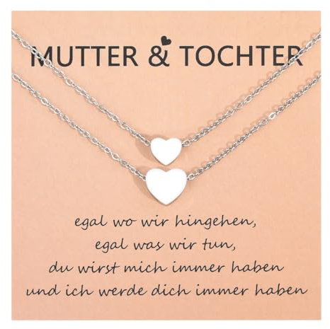 SUNSH Mutter Tochter Kette für 2 Passende, Mutter Tochter Geschenk, Schmuck für Oma Mama Töchter, Damen Mädchen Geschenke, Geschenke Zum Muttertag Weihnachten Geburtstag Schulanfang,