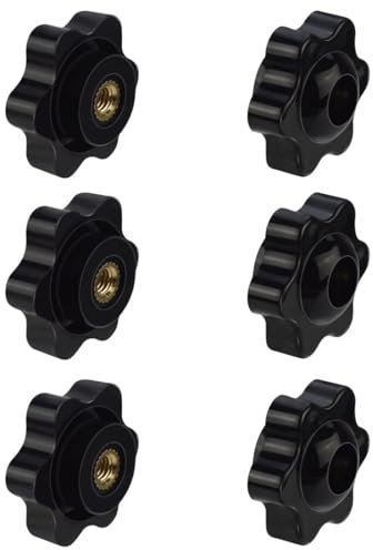 Bouton de Serrage M8, Ecrou Étoile, Bouton de Serrage à Filetage Moleté, Écrou De Serrage M8, Étoile Tête Écrous De Serrage Bouton,pour les Mécaniques, Mobilier, Équipements Électroniques, 6 Pack
