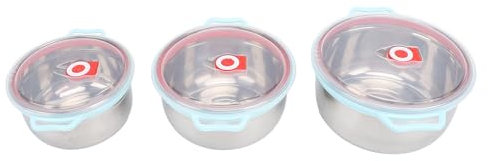 Stilvolles und Praktisches 3-teiliges Rührschüssel-Set mit Deckel, Ideal Zum Zubereiten von Salaten und Backen, Multifunktionale Edelstahlschüssel für Jeden Kochbedarf (Typ 1)