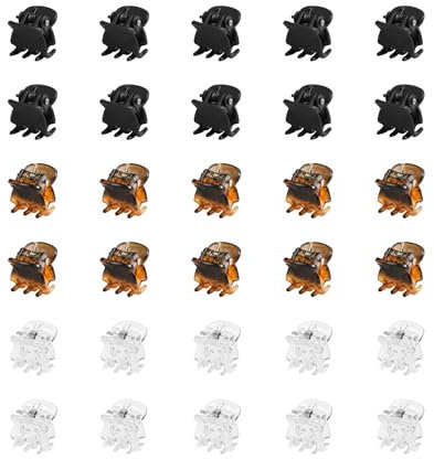 HSYTEK Lot de 30 petites pinces à cheveux marron de 1 cm pour enfants et adultes