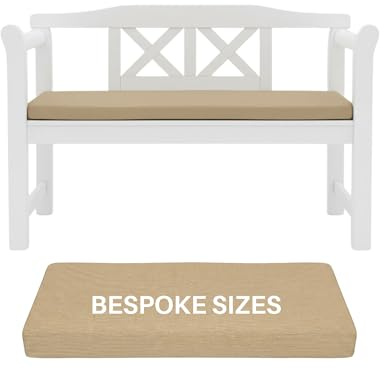 Kosiproducts Custom Bench Cushions, Bespoke Crash Mats, Cut To Size Outdoor and Inddor Seating Pads, Beige, 10cm Thick