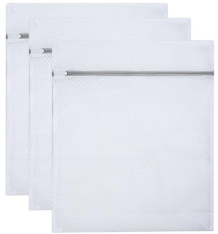3 Pezzi Sacchetti Lavatrice a Rete, Sacchetti Lavatrice 50 x 60CM, Sacco Biancheria Rete,Sacchi per Biancheria,Rete Salvabucato, Bucato Lavatrice Borse in Rete