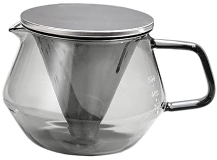 SiaBiced Cafetera de vertido con Mango, Filtro Incluido, Ideal para Uso en Cocina y Oficina, 500ml, Individual