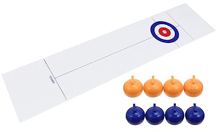 Toddmomy Tisch Curling Spielzeugset Kinder Tragbares Indoor Spielset Kunststoff Vlies Kompaktes Design Freizeit Party Spielzeug