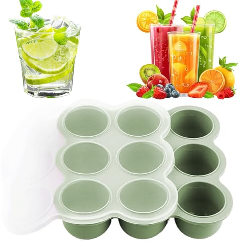 Dewireaey Plateau Congélateur En Silicone Pour Aliments Bébé - Plateaux Congélateur À 9 Compartiments Pour Stockage Aliments Bébé - Conteneurs Pour Stockage Glace Fruit Soupe Lait Maternel