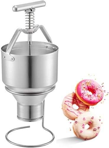 MiBoce Dispensador Manual De Donuts De 3 litros, Máquina para Hacer Donuts De Acero Inoxidable, con Soporte, 6 Ajustes De Grosor, Fácil De Usar, para Uso Doméstico Y Comercial
