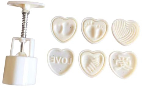 TOYANDONA Herzförmige Mondkuchenform aus ABS Selbstgemacht Backform Satz für Valentinstag Antihaft Backzubehör für Kuchen und Kekse