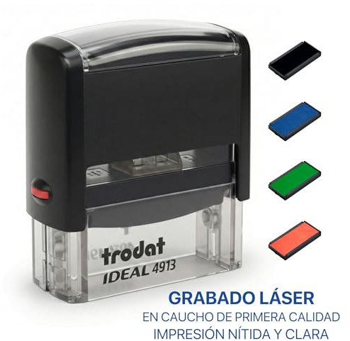 Sello Personalizado AUTOMATICO - Sello Personalizado para Empresas - Carimbo Personalizado - Sellos Caucho Personalizados Logo - Sellos OFICINA - Cuño Personalizado - STAMPA (4913-56x21 mm.)